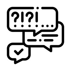 many questions and answers icon vector. many questions and answers sign. isolated contour symbol illustration