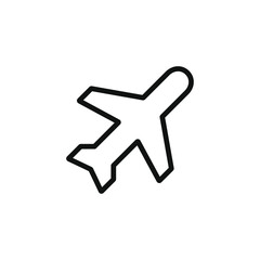 Single icon of a airplane with outline style design