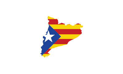 Catalonia flag map country shape vector illustration 