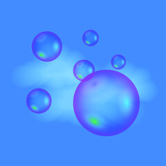 Transparent soap water bubbles. Vector illustration EPS10