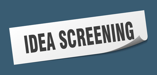 idea screening sticker. idea screening square isolated sign. idea screening label