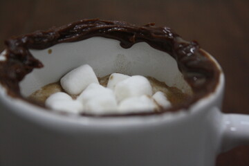 hot chocolate mug with marshmallow inside