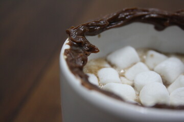 hot chocolate mug with marshmallow inside