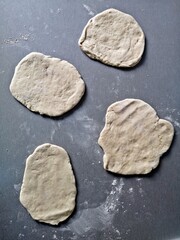 Dough for baking - homemade pita bread