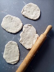 Dough for baking - homemade pita bread