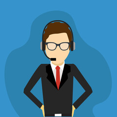 Male business man call center avatar.