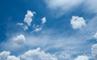 Naklejka na ściany i meble Sky with blue and white clouds on day light.