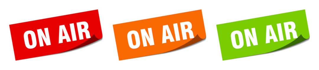 on air sticker. on air square isolated sign. on air label