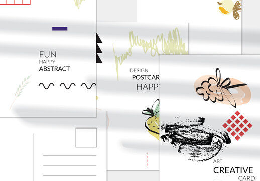 Raspberry on Orange with Scribble Vertical Postcard Layout