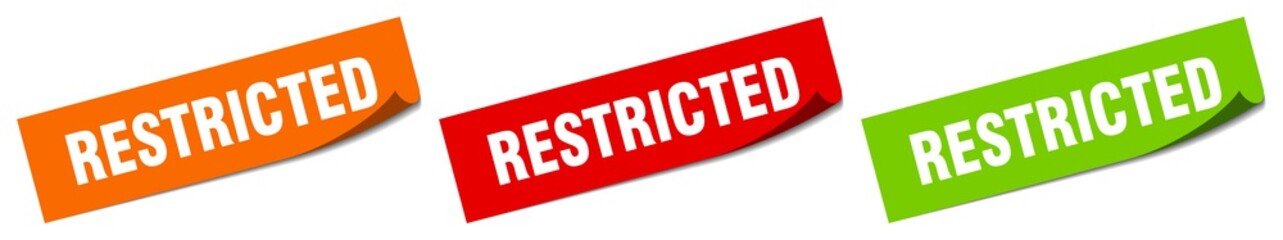 restricted sticker. restricted square isolated sign. restricted label