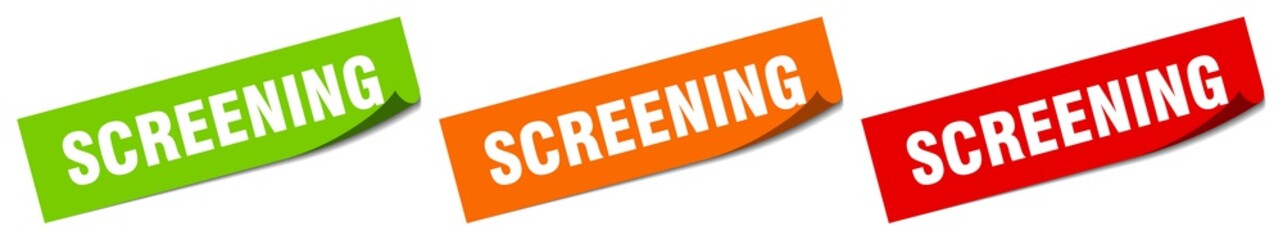 screening sticker. screening square isolated sign. screening label