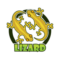 gecko lizard character isolated on white background.  vector illustration