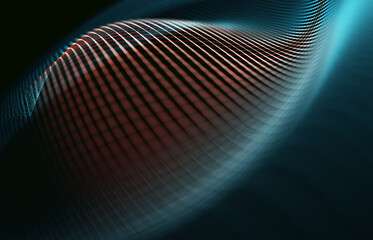 Fondo abstracto de la tecnolog&iacute;a y la ciencia.  Malla o red con l&iacute;neas y detalles de formas geom&eacute;tricas.