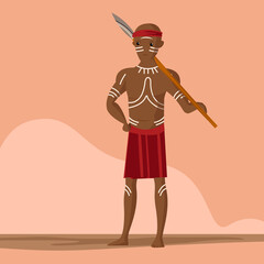 Indigenous People - Vector Illustration