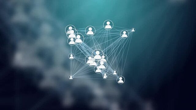 Users Connected in a Decentralized Network, P2P Technology. Concept for Peer to Peer Connections such as Cloud Computing, Storage, Smart Contracts, File Sharing.