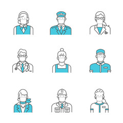 様々な職業の働く人たち　イラスト素材セット