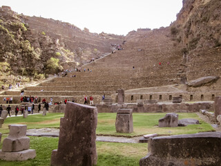 The Ollantaytambo archaeological site in the Sacred Valley of the Incas, Peru