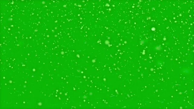 High quality motion animation representing snowfalling on green screen. Chroma key. Snowing footage 