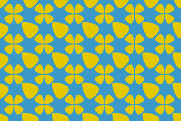 Yellow pattern of triangles on a blue background. Lemon Slices Minimalism
