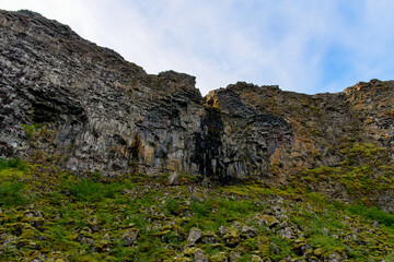 Nature of the Asbyrgi canyon, the north of Iceland