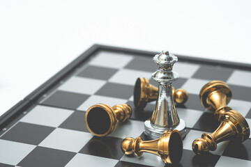 The last chess take over all the enemies. Business strategy and competitive concept.