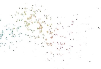 Light Green, Red vector background with polygonal style with circles.