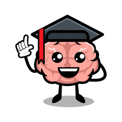 Fototapeta na wymiar Cute brain mascot design illustration