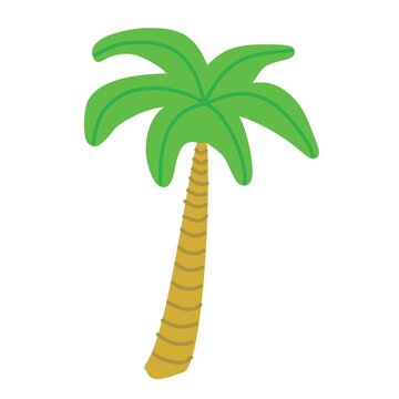 coconut tree hand drawn cartoon vector
