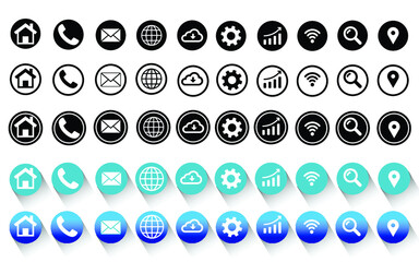 5 style contact information icon in vector format , all are 50 icons.