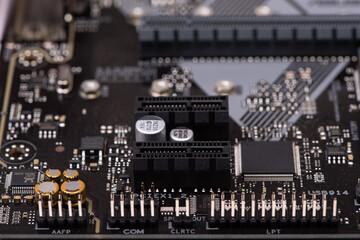 Computer mother board close-up