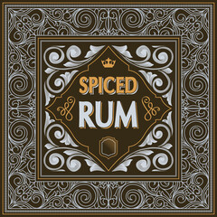 Rum - ornate vintage decorative label