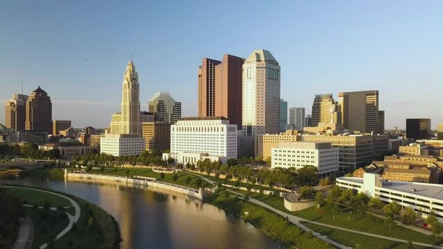 450 Wide view of Downtown Columbus Ohio with the Scioto River