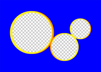 template banner rectangle a4 blue and circle transparent for background, blue and circle frame blank for banner presentation, cover paper blue a four print for clip art, mock up a4 for ad copy space
