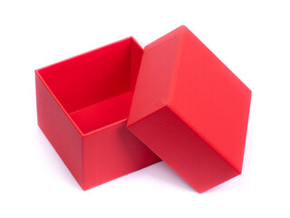 Bright red cardboard gift box