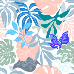 Seamless pattern with floral elements. - 358344813
