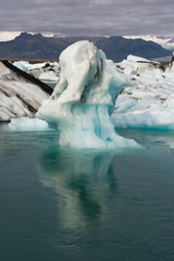 Beautiful view of Jokulsarlon, a large glacial lake in southeast Iceland, Vatnajokull National Park