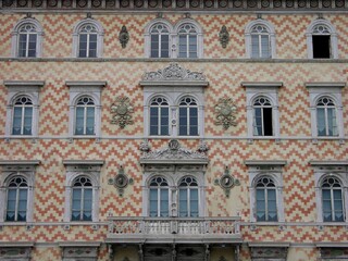 Fototapeta na wymiar Trieste, Italy, Gopcevich Palace, Facade Detail