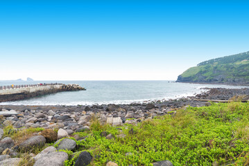 Gulf and Rocky Beach at Peninsula Daejeong Eup