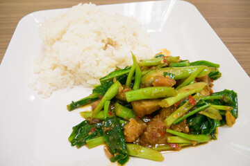 Crispy Pork with Kale