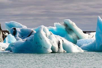 Icebergs of Jokulsarlon, a large glacial lake in southeast Iceland, Vatnajokull National Park