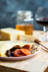 dried fruit with flavored cheese