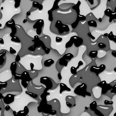 Camouflage abstract with shiny bead effect in black and white