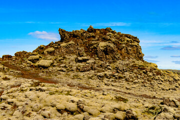 Frozen volcanic lava in Iceland