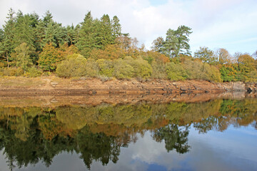 Trenchford Reservoir, Devon, in Autumn	