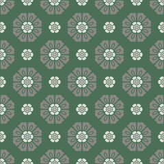 Retro vintage Chinese traditional pattern seamless background round curve cross botanic garden flower
