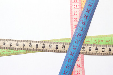 measuring tapes isolated on white background