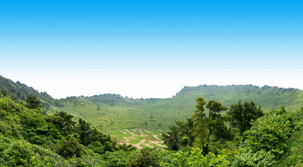 Fototapeta na wymiar Crater View of Songsan Ilchulbong on jeju island.
