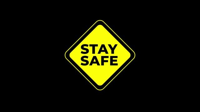 stay safe and stay at home for coronavirus prevention campaign in motion graphic animaton 4k 