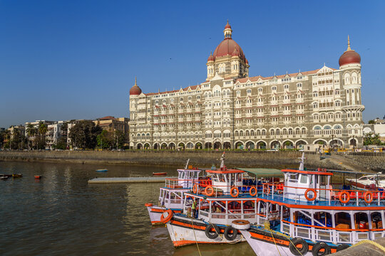 Taj Mahal Palace Hotel in Colaba region of Mumbai. India