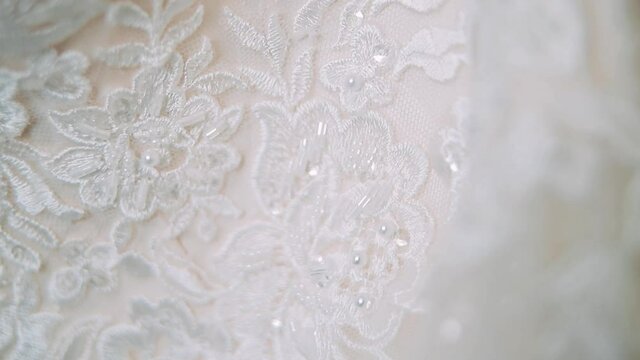 Lace pattern on a white dress